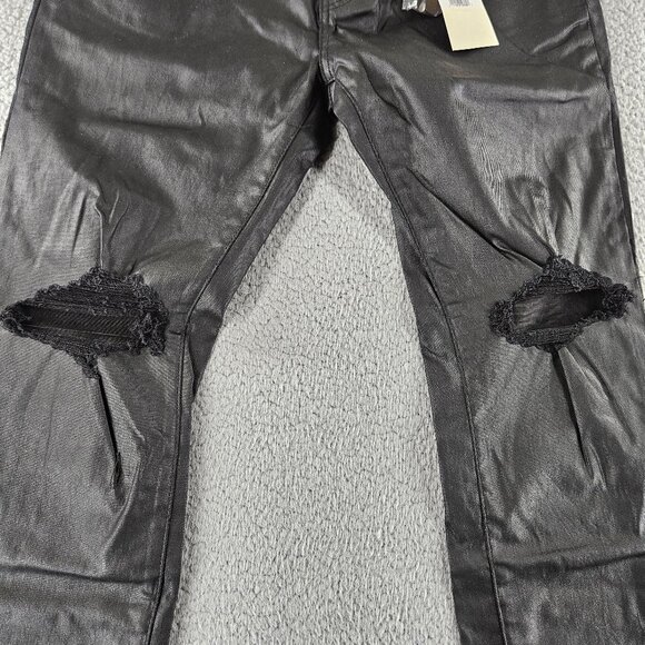 mnml Jeans Mens 38 Black X125 Stretch Denim Distressed Ripped‎ Knees Slim Fit - Picture 3 of 16